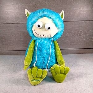 Scentsy Buddy Gilly The Alien/ Monster 14" Stuffed Plush Toy Green Blue NO SCENT